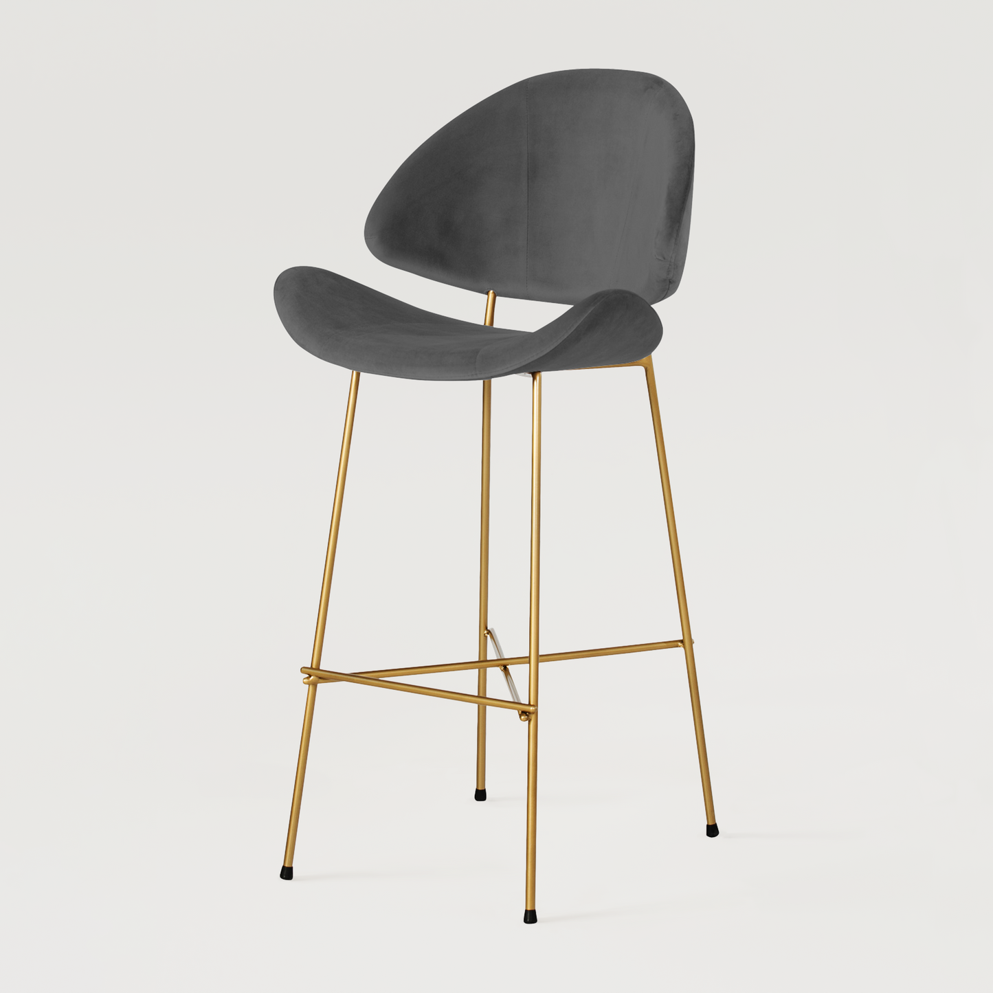 Bar stool Cheri Bar Velours Gold High - Dark Grey