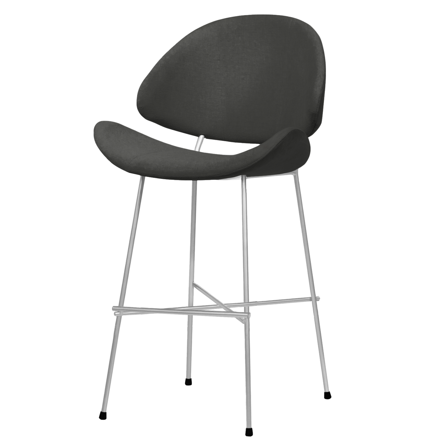 Bar stool Cheri Bar Trend Chrome Low - Dark Grey