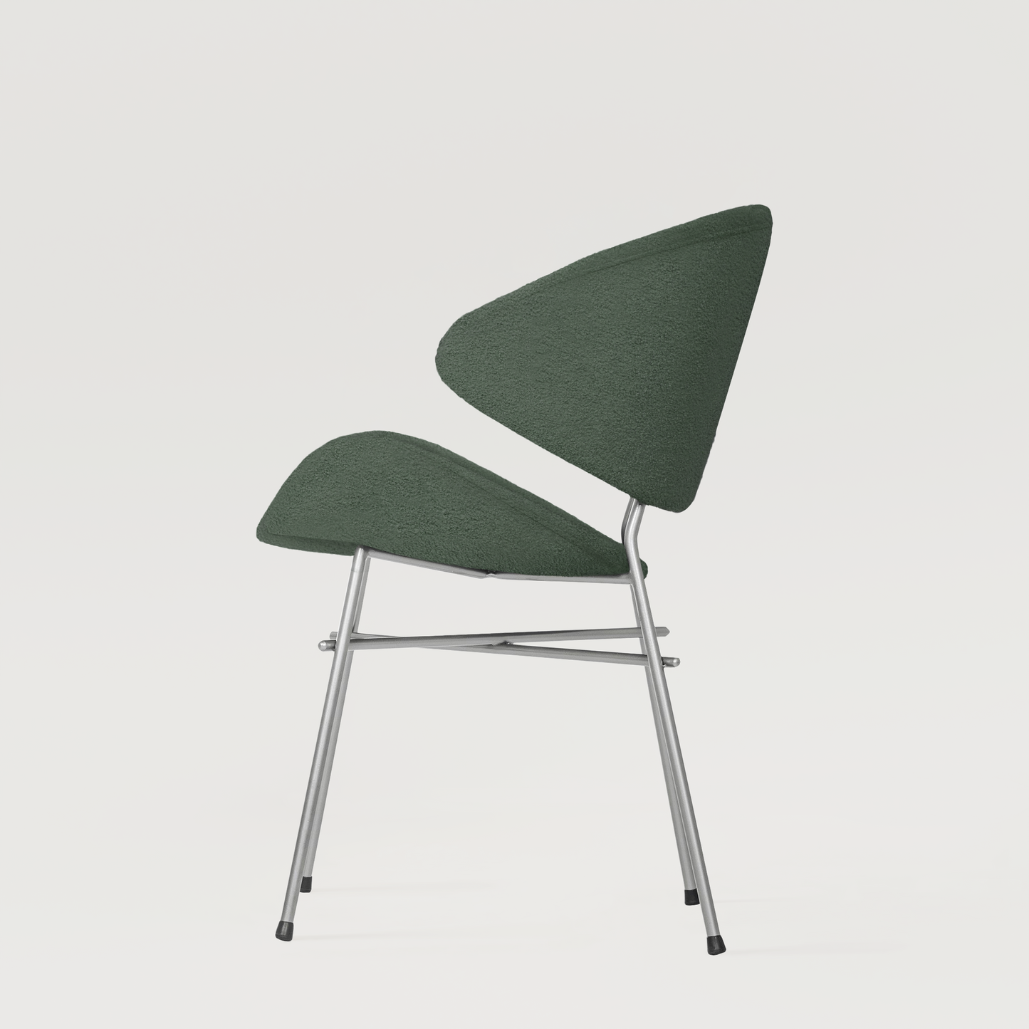 Chair Cheri Boucle Chrome - Dark Green