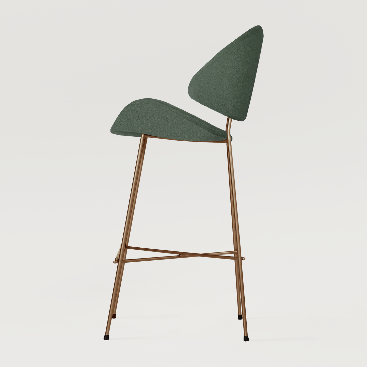 Bar stool Cheri Bar Boucle Copper High - Dark Green