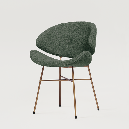 Chair Cheri Boucle Copper - Dark Green