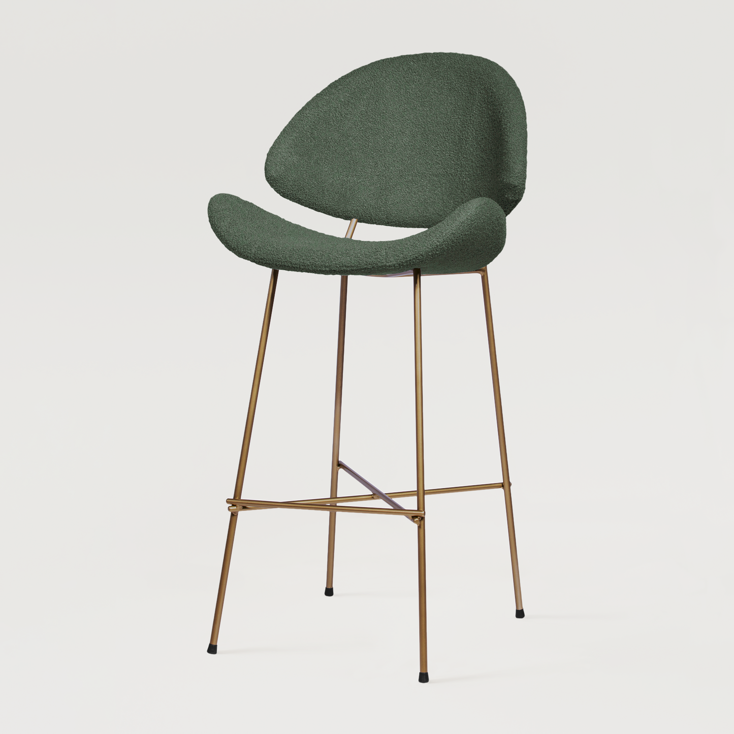 Bar stool Cheri Bar Boucle Copper High - Dark Green