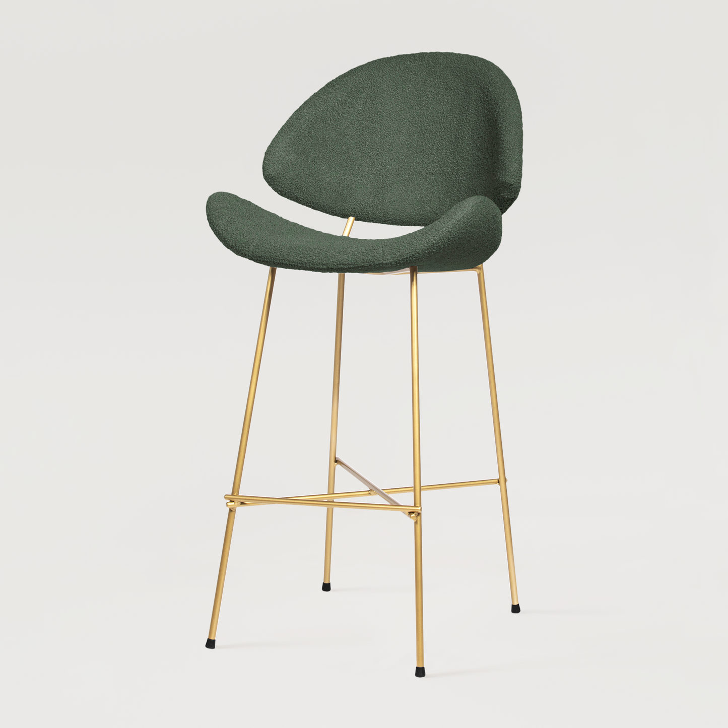 Bar stool Cheri Bar Boucle Gold High - Dark Green