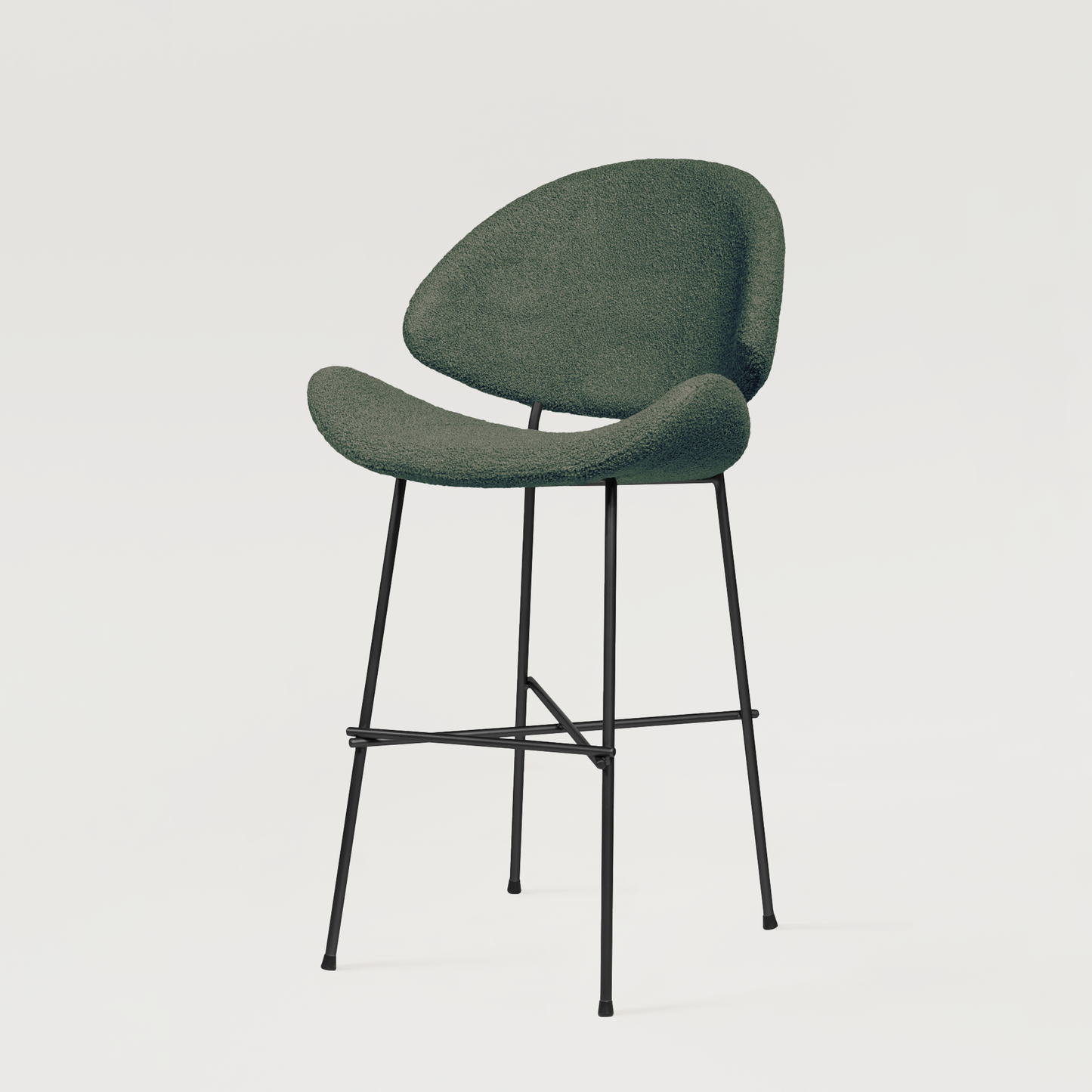 Bar stool Cheri Bar Boucle Low - Dark Green