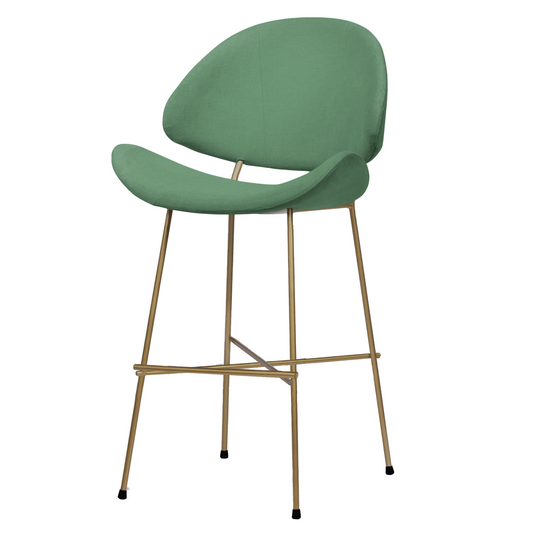 Bar stool Cheri Bar Trend Copper Low - Dark Green