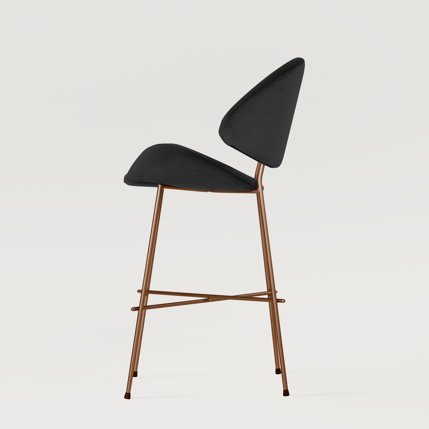 Bar stool Cheri Bar Velours Copper Low - Black