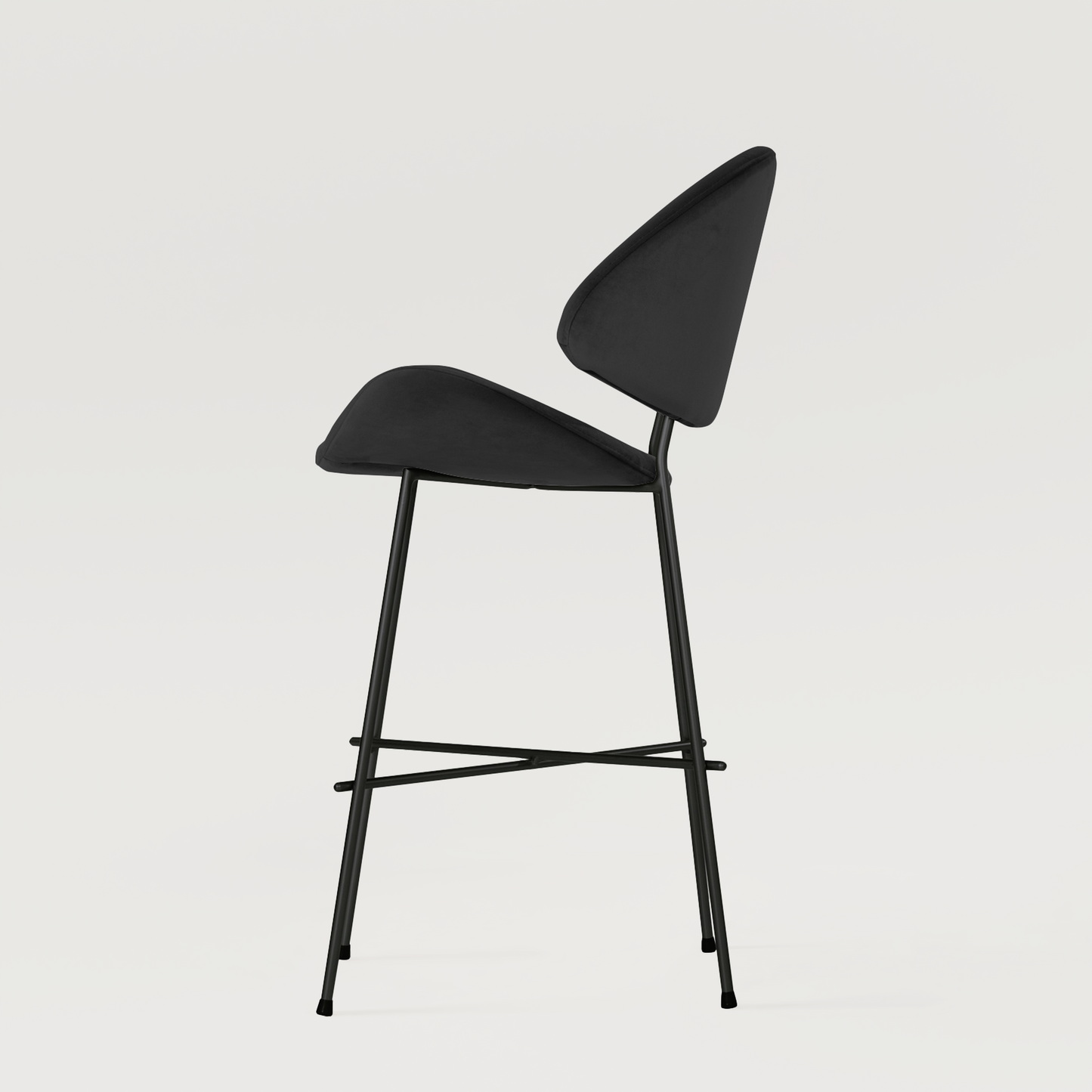 Bar stool Cheri Bar Velours Low - Black