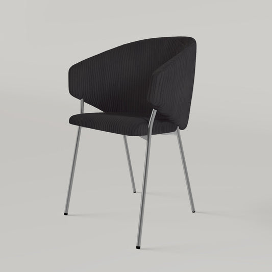 Chair Throne Cord Chrome - Black