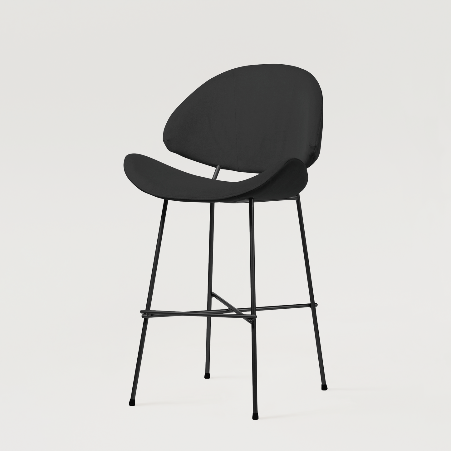 Bar stool Cheri Bar Velours Low - Black