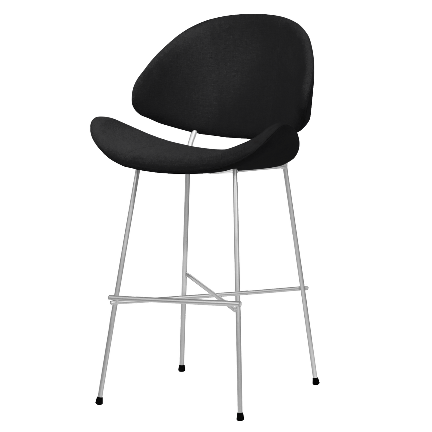 Bar stool Cheri Bar Trend Chrome Low - Black