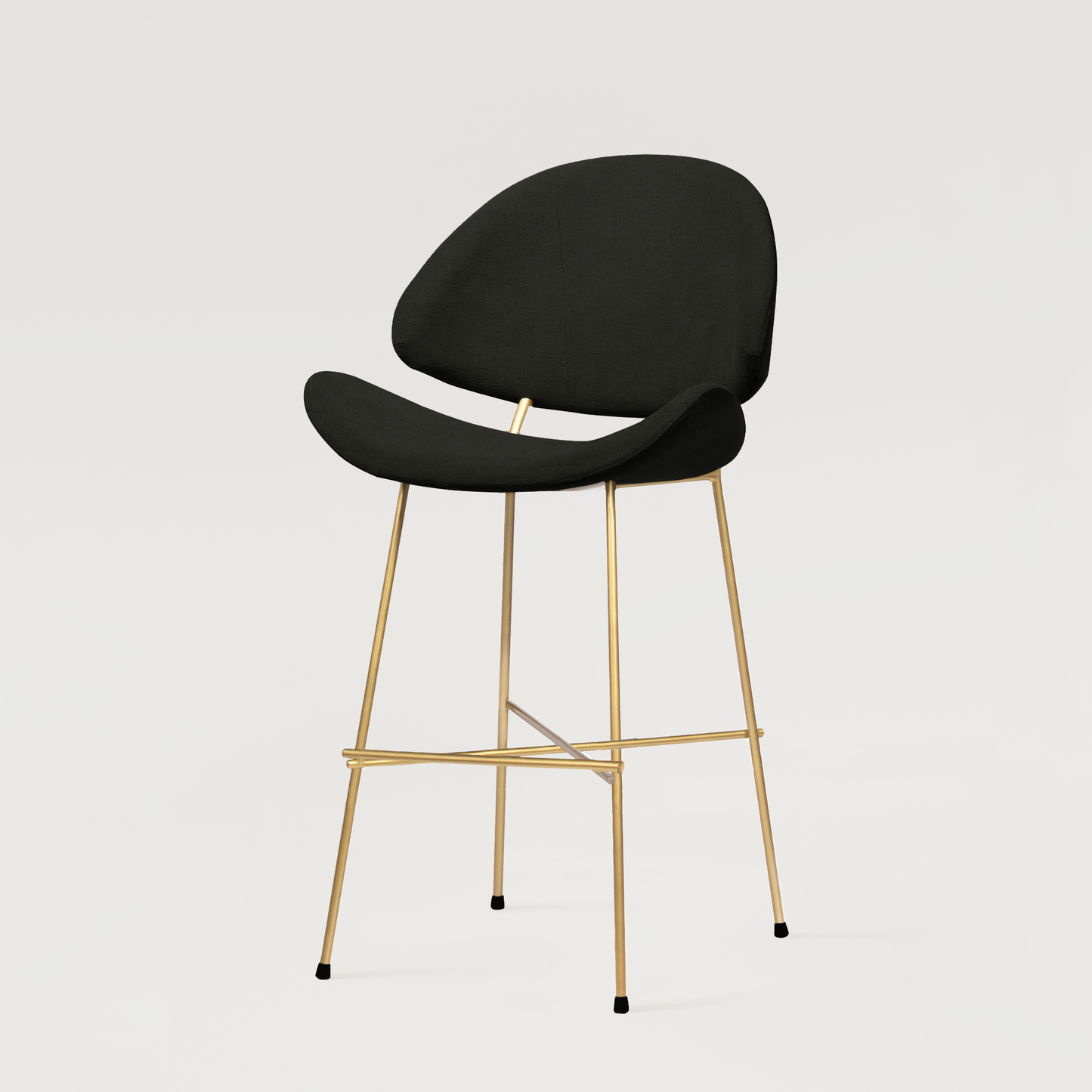 Bar stool Cheri Bar Trend Gold Low - Black