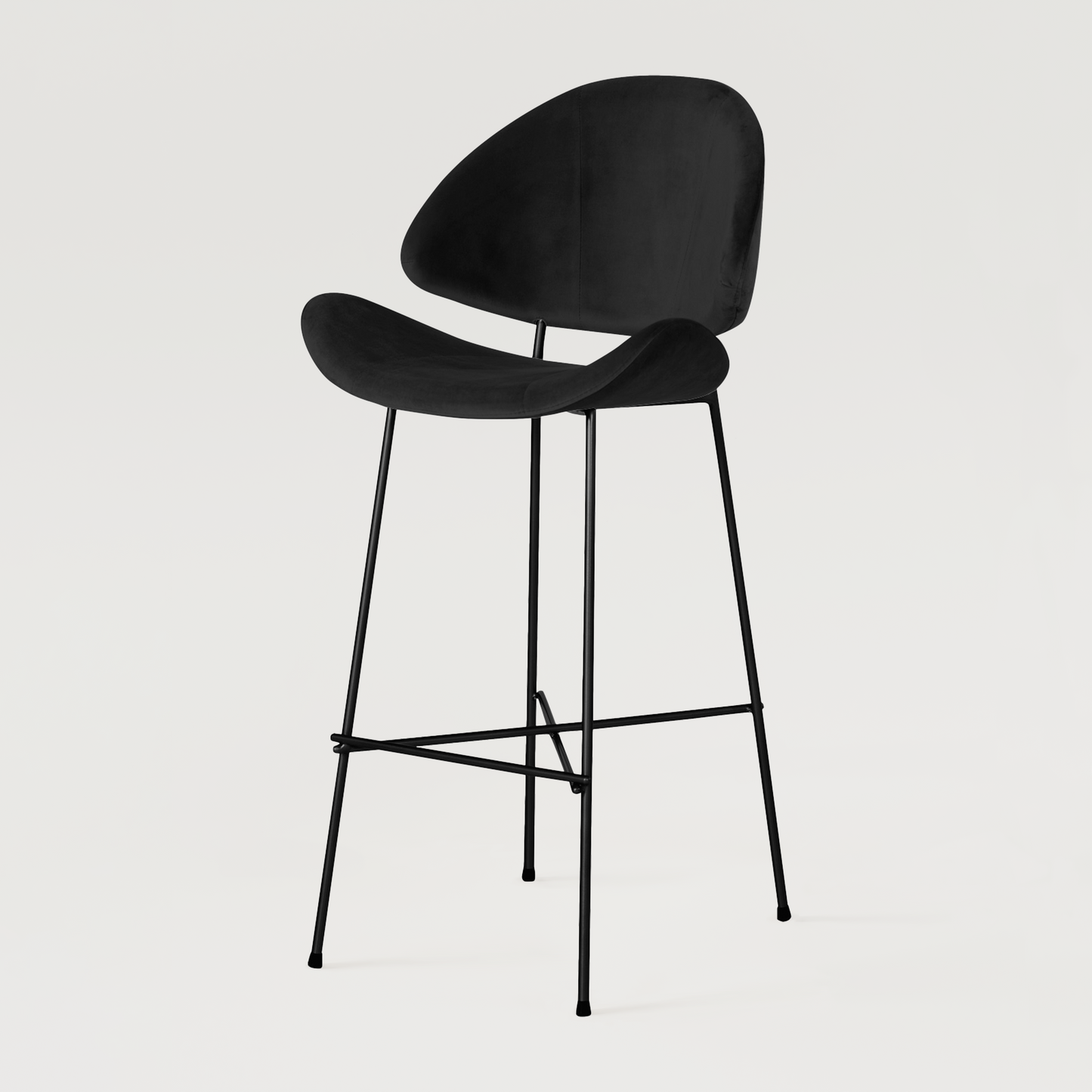 Bar stool Cheri Bar Velours High - Black