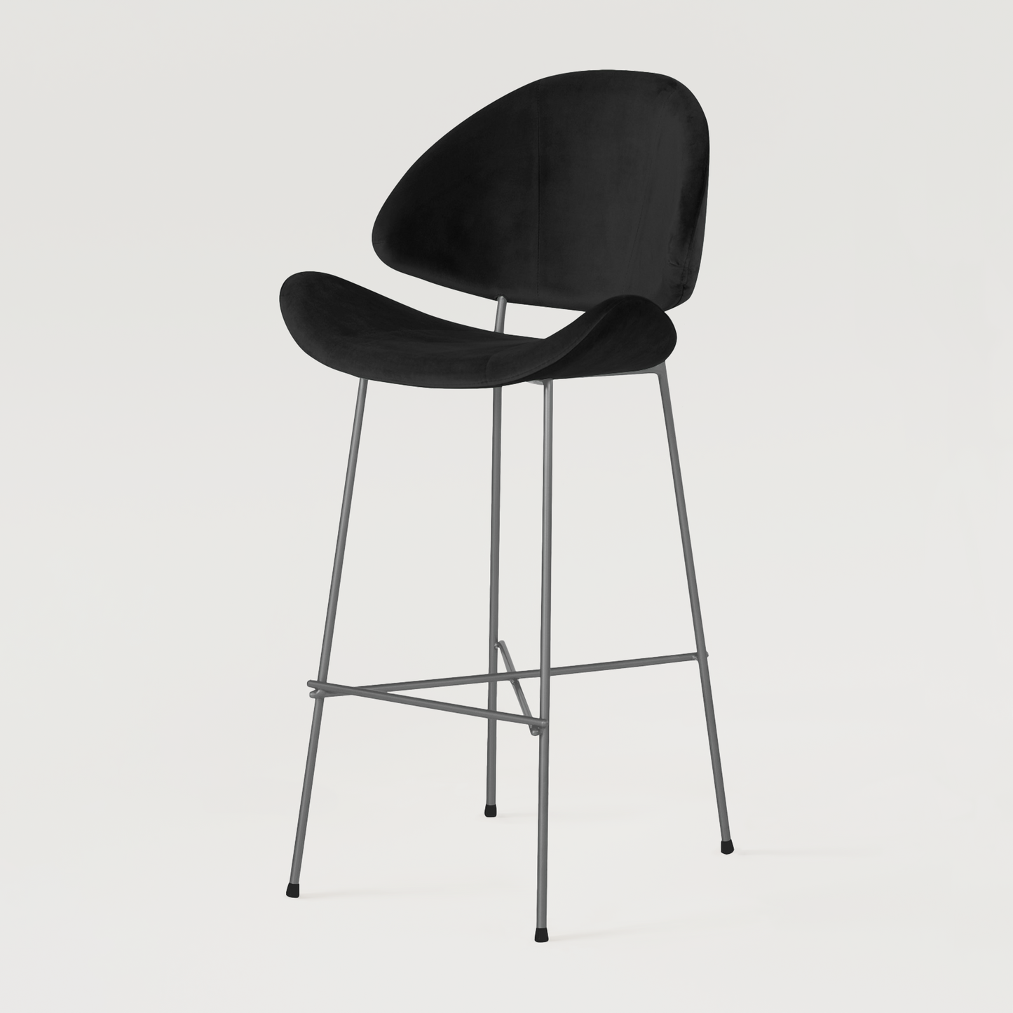 Bar stool Cheri Bar Velours High - Black