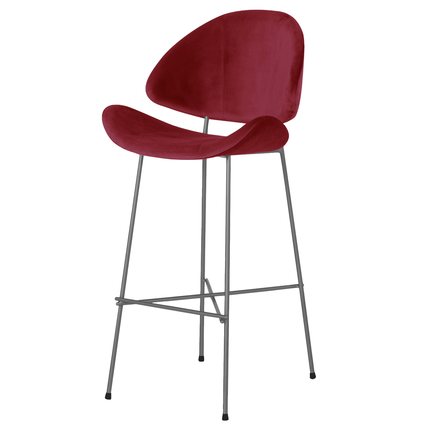 Bar stool Cheri Bar Velours High - Red