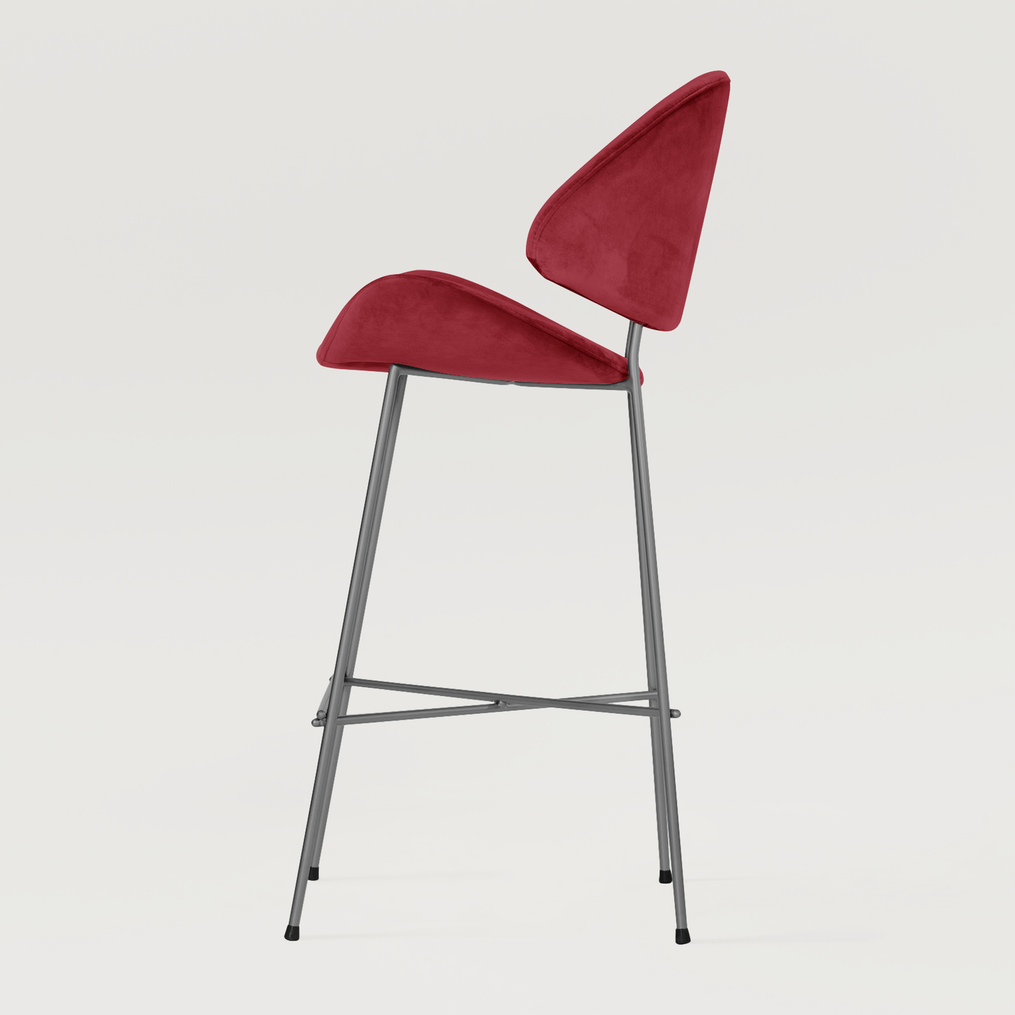 Bar stool Cheri Bar Velours High - Red