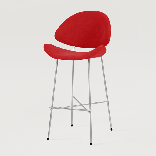 Bar stool Cheri Bar Trend Chrome High - Red