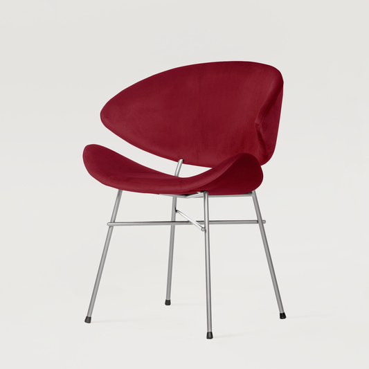 Chair Cheri Velours Chrome - Red