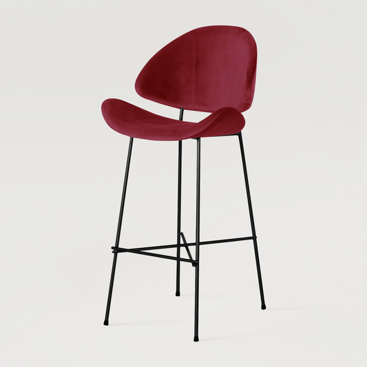 Bar stool Cheri Bar Velours High - Red