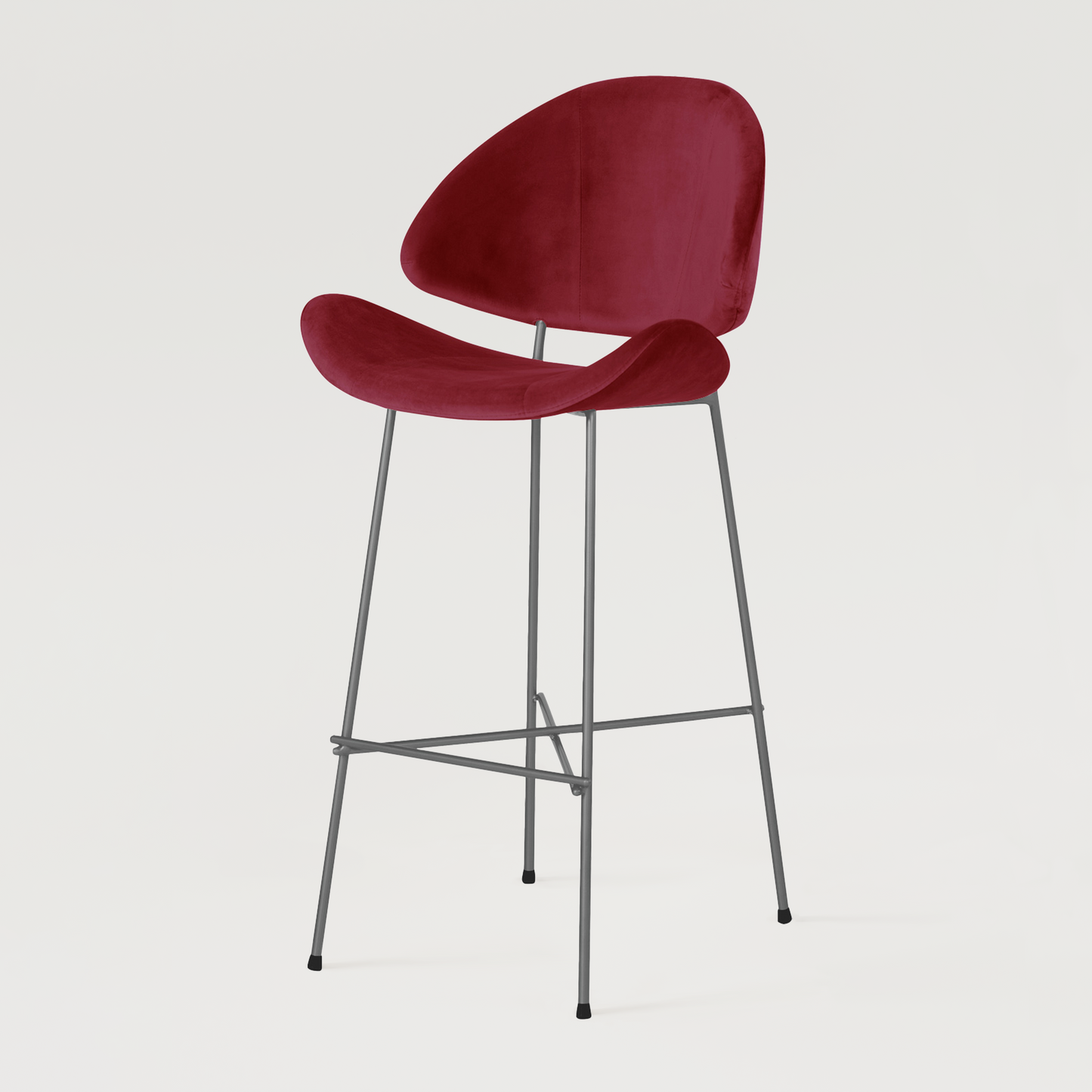 Bar stool Cheri Bar Velours High - Red