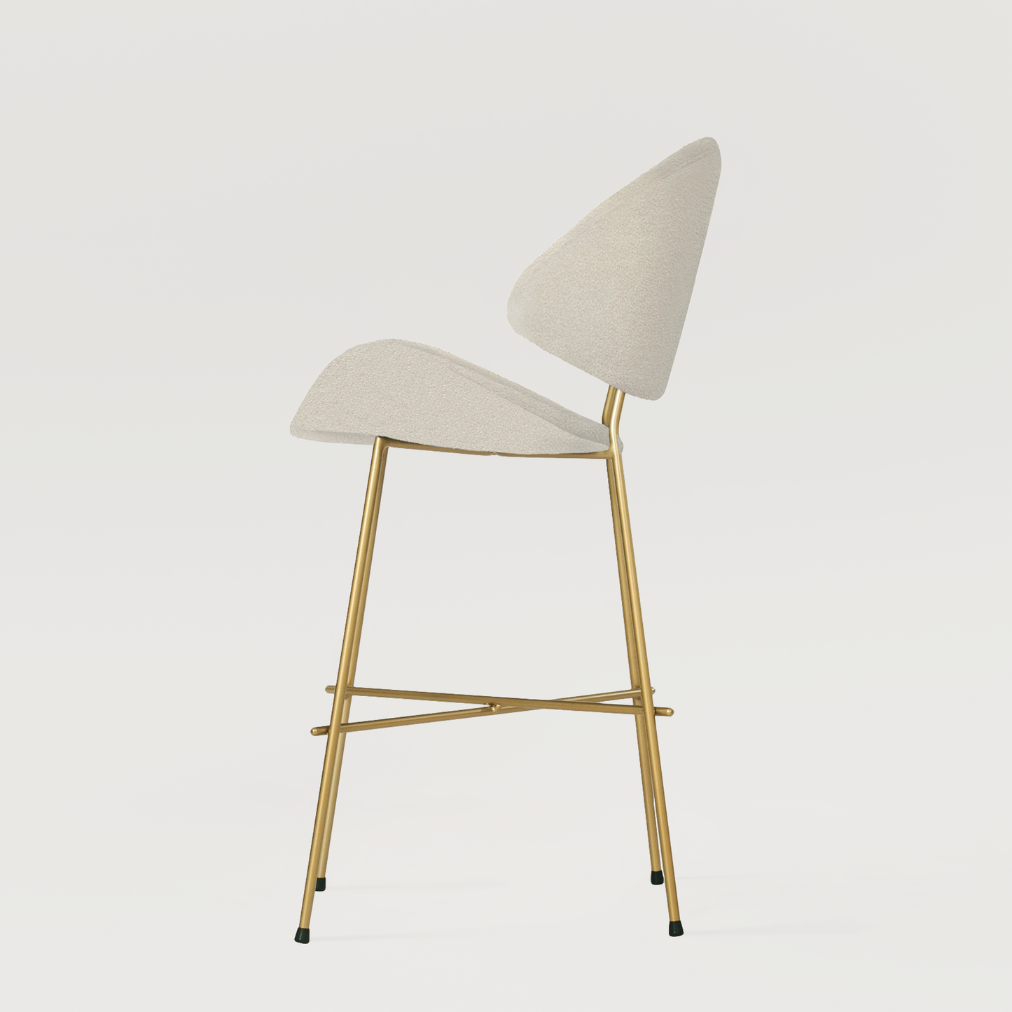 Bar stool Cheri Bar Boucle Gold Low - Ecru