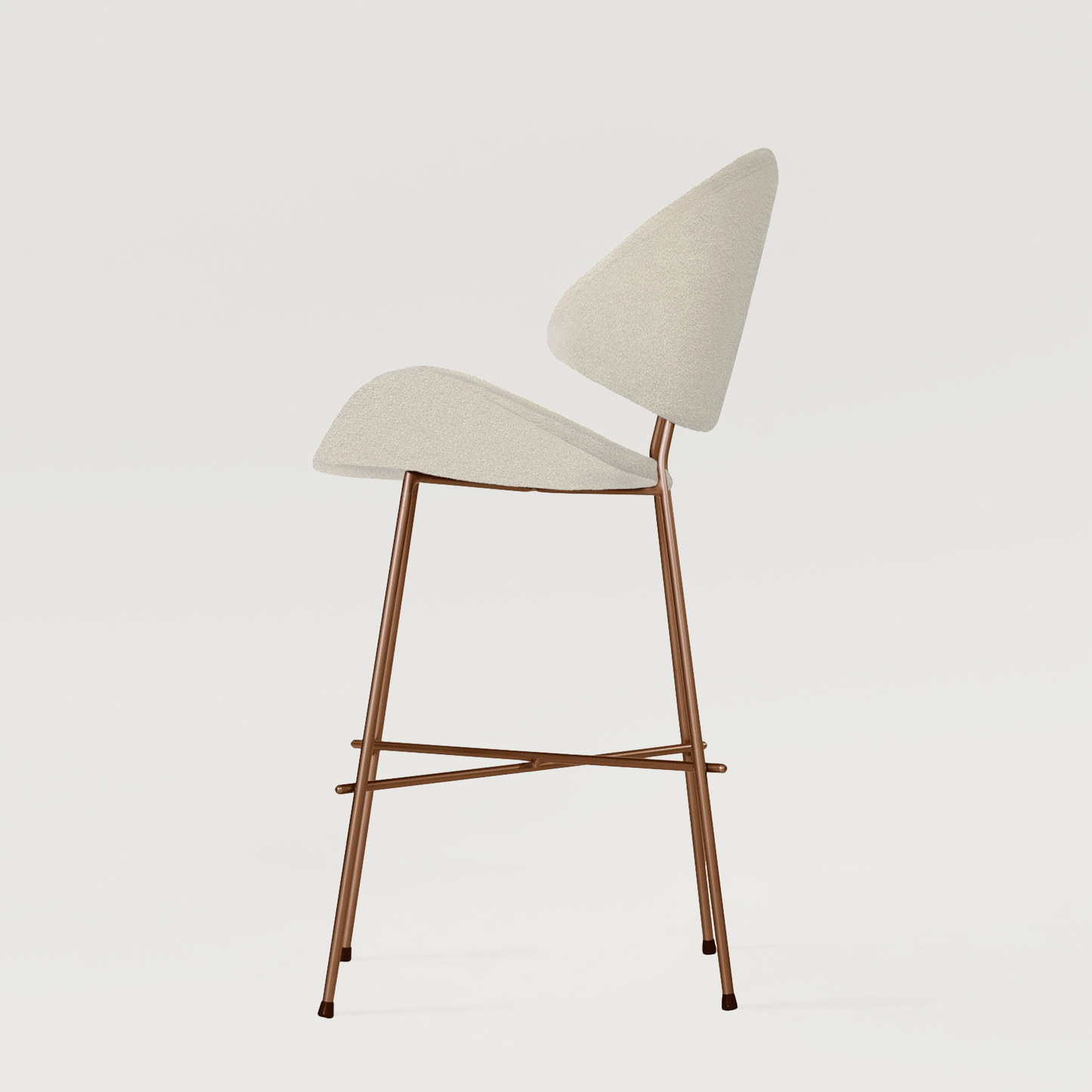 Bar stool Cheri Bar Boucle Copper Low - Ecru