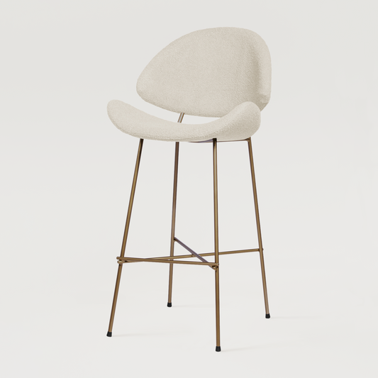 Bar stool Cheri Bar Boucle Copper High - Ecru