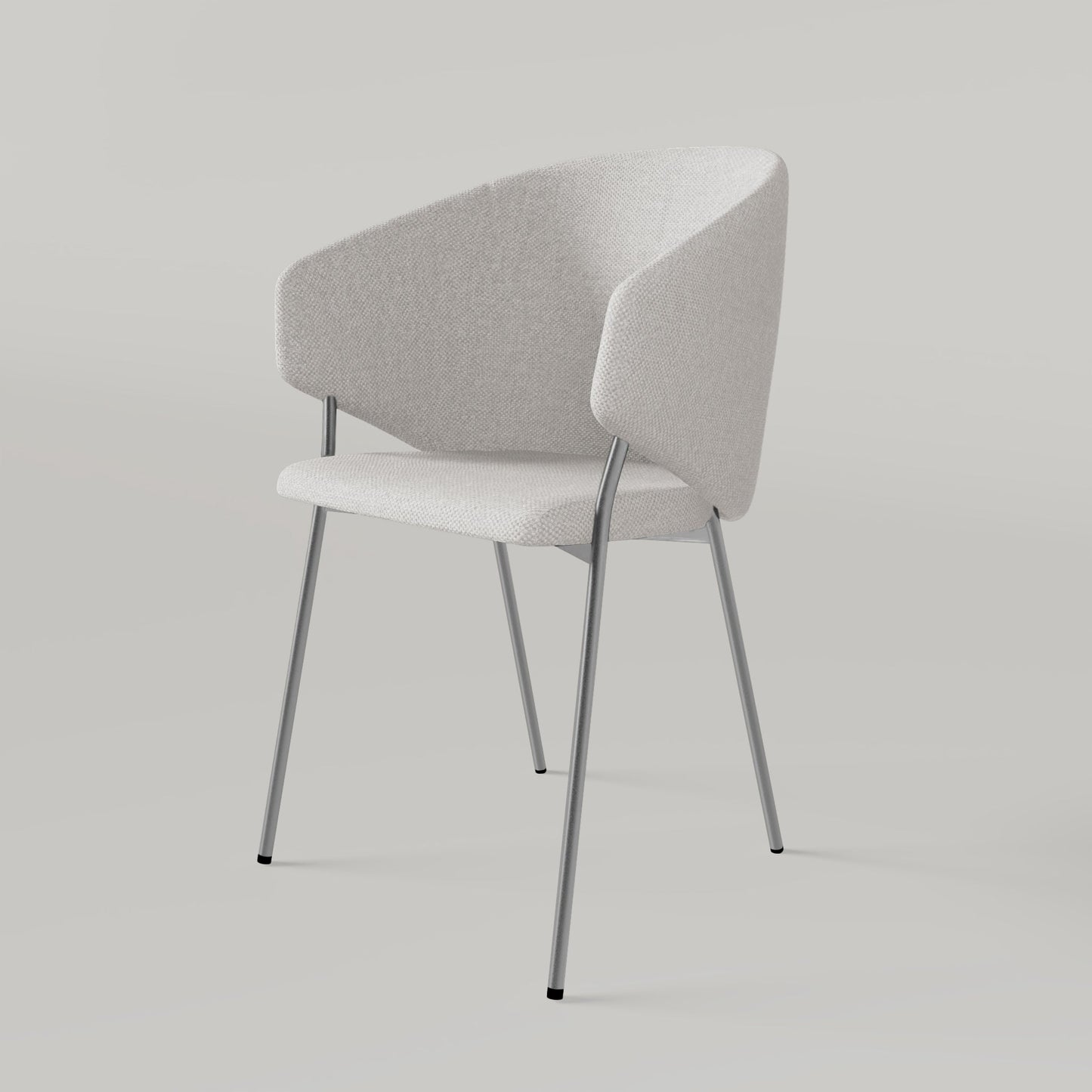 Chair Throne Alvaro Chrome - Ecru