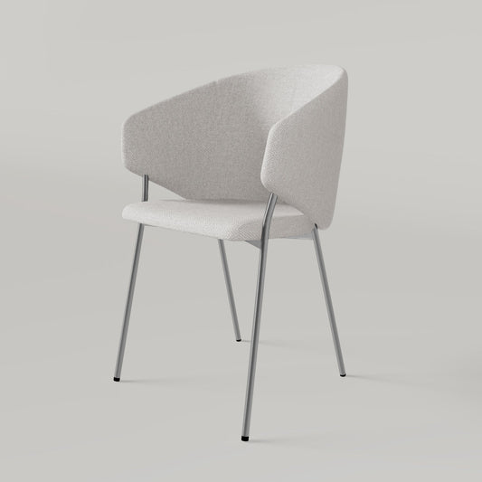 Chair Throne Alvaro Chrome - Ecru