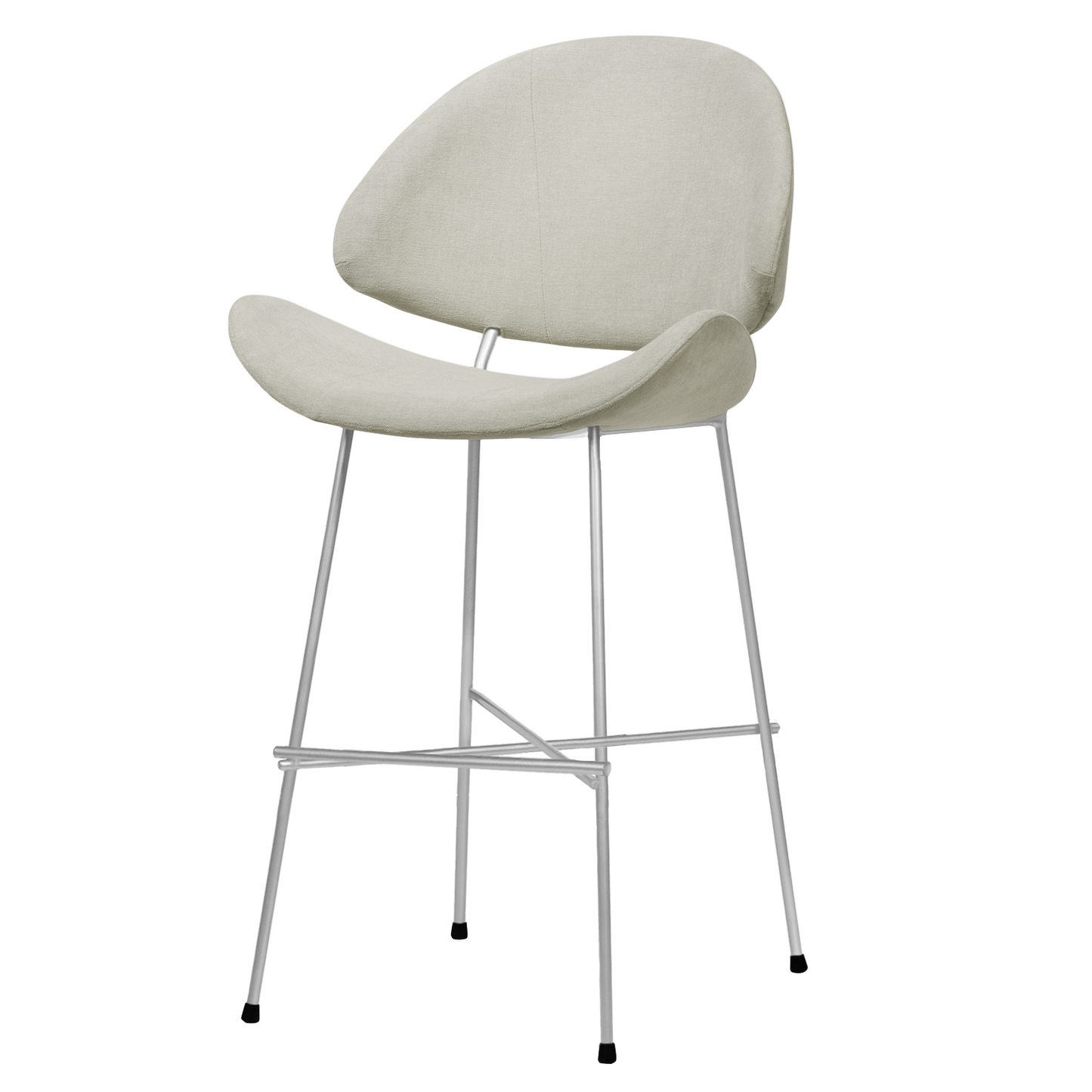 Bar stool Cheri Bar Trend Chrome Low - Ecru