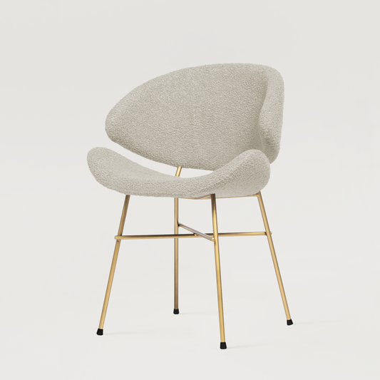 Chair Cheri Boucle Gold - Ecru