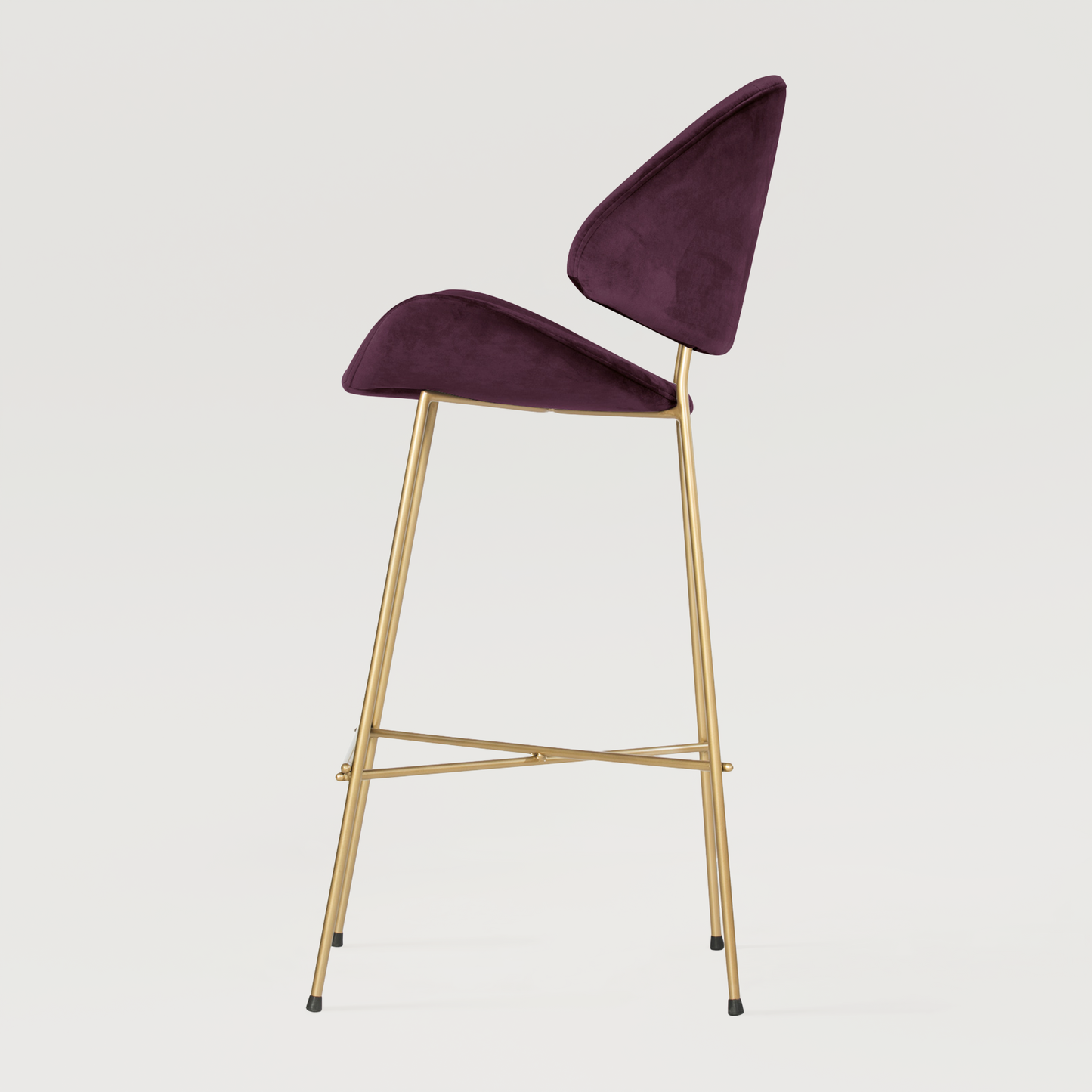 Bar stool Cheri Bar Velours Gold High - Purple