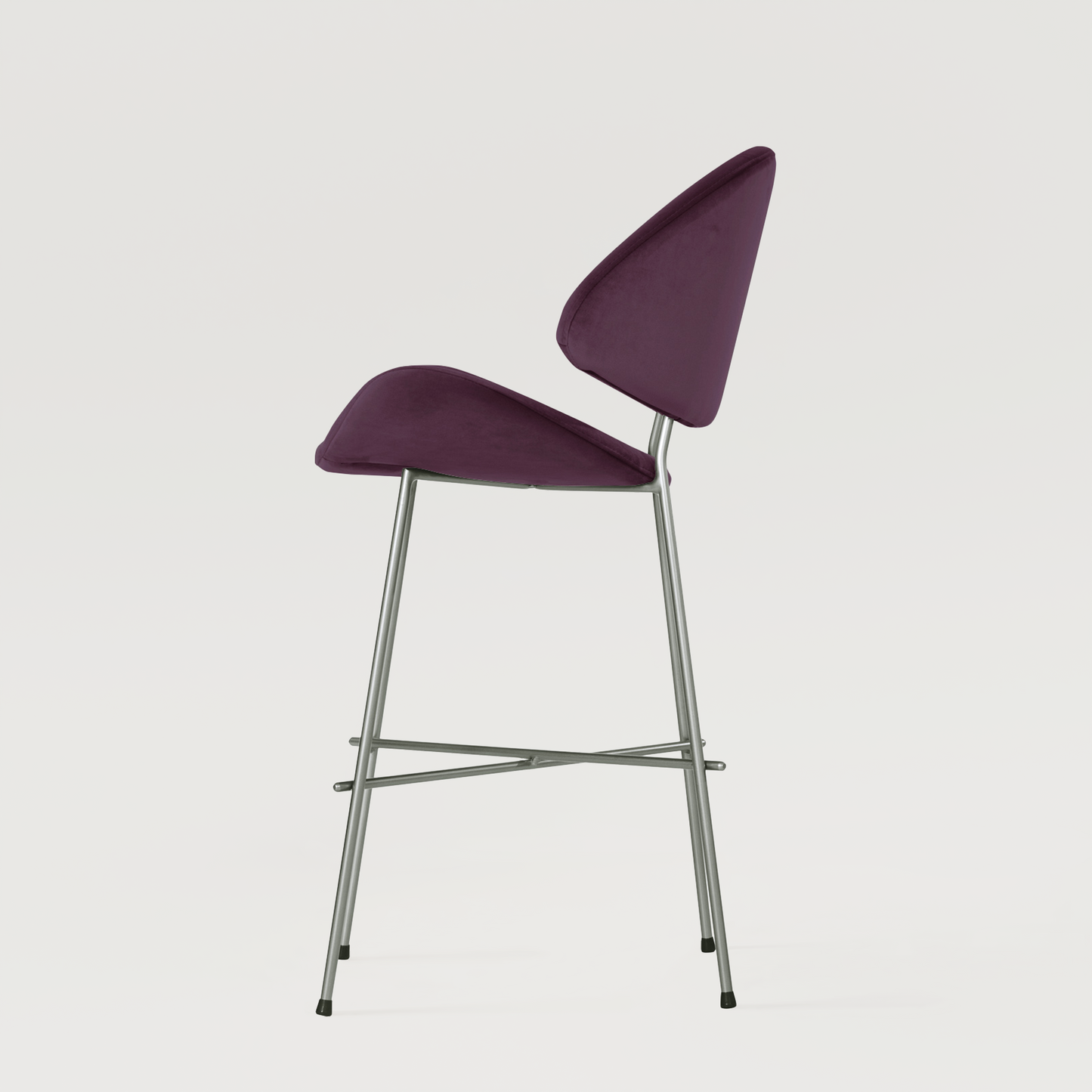 Bar stool Cheri Bar Velours Chrome Low - Purple