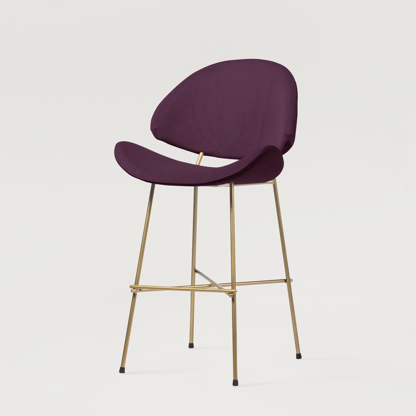 Bar Stool Cheri Bar Velours Gold Low - Purple