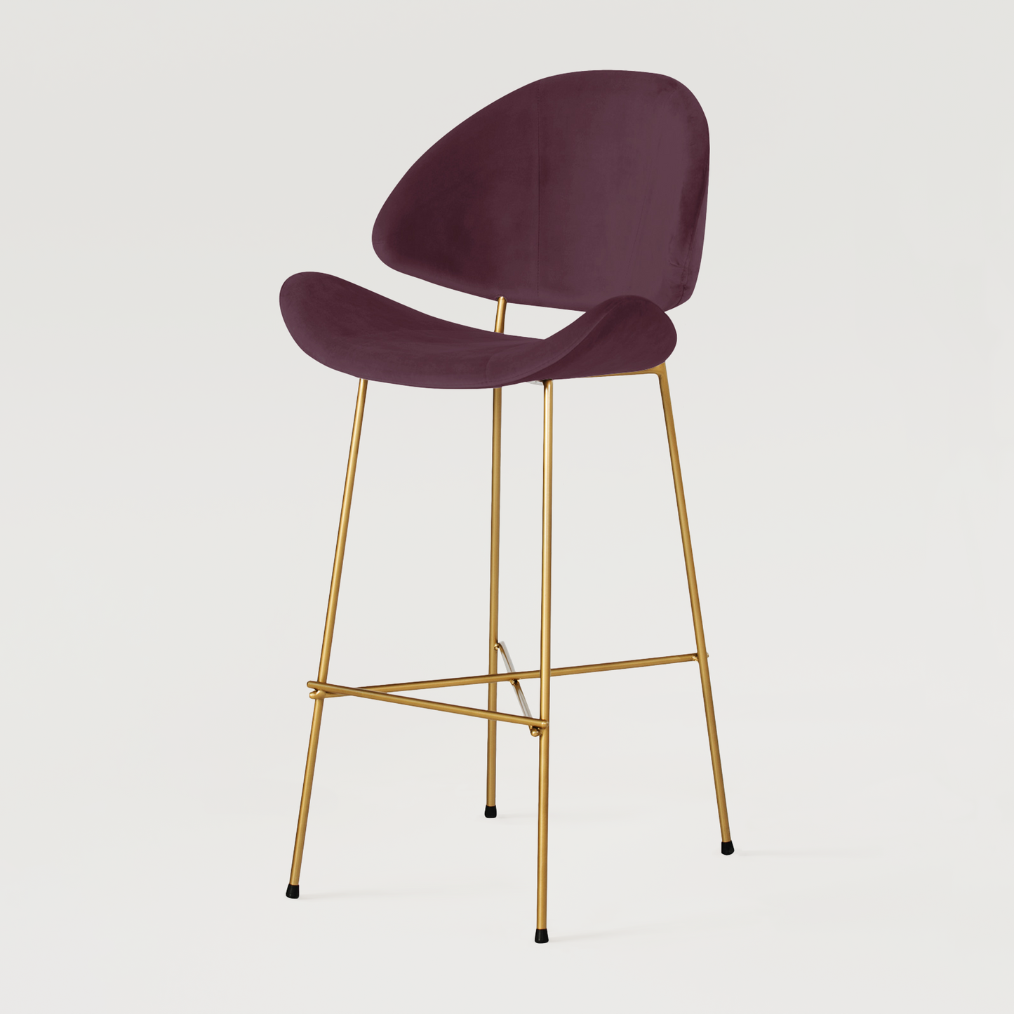 Bar stool Cheri Bar Velours Gold High - Purple