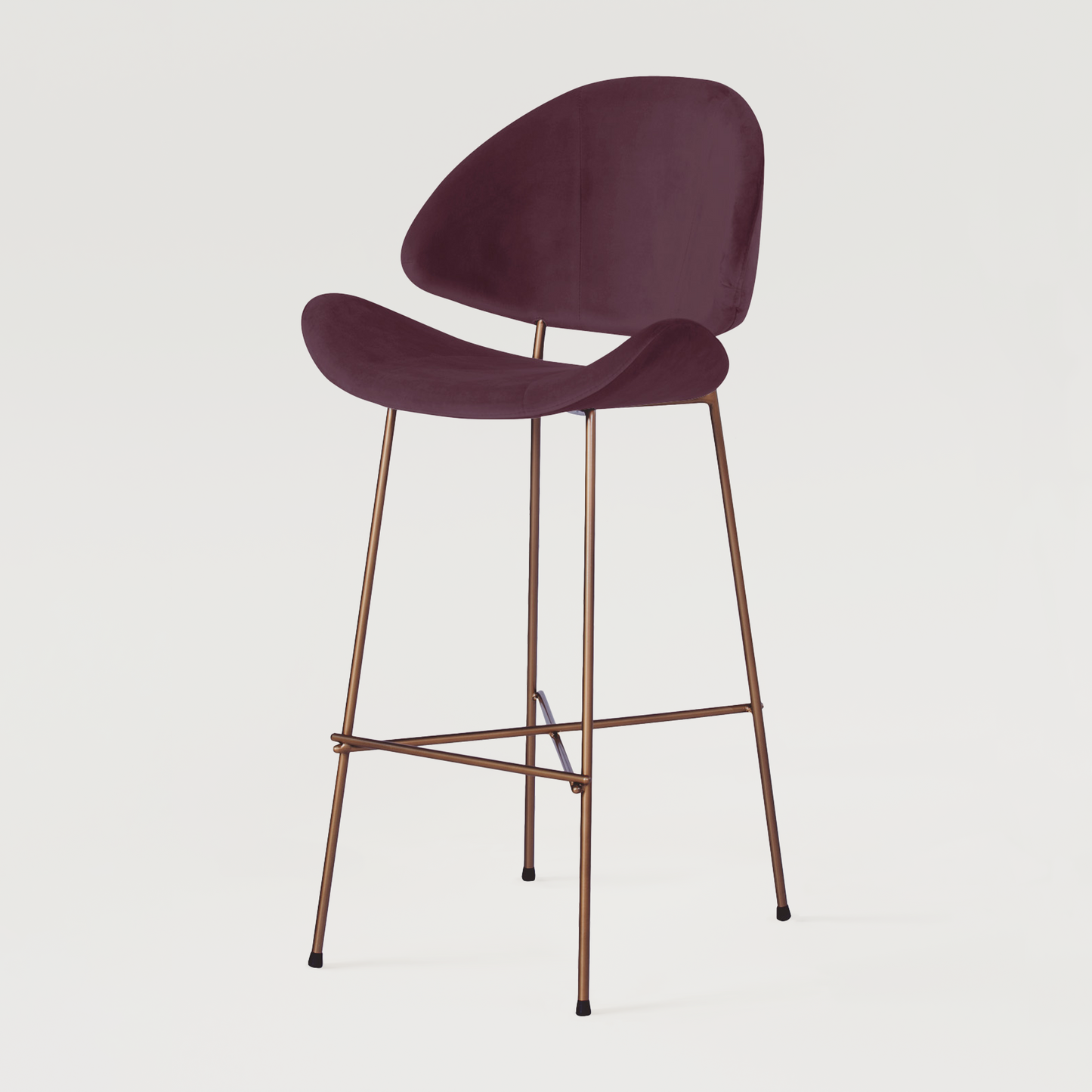 Bar stool Cheri Bar Velours Copper High - Purple