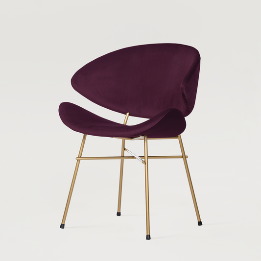 Chair Cheri Velours Gold - Purple