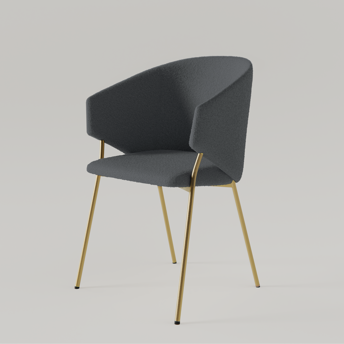 Chair Throne Boucle Gold - 91 - Dark Grey