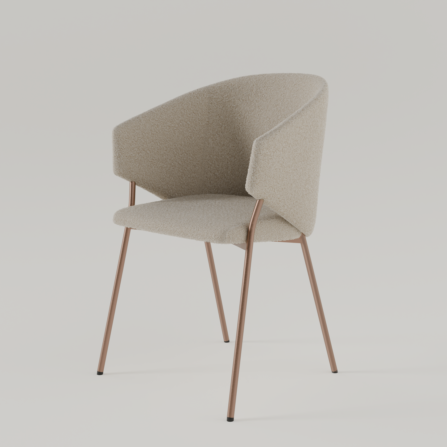 Chair Throne Boucle Copper - 06 - Beige