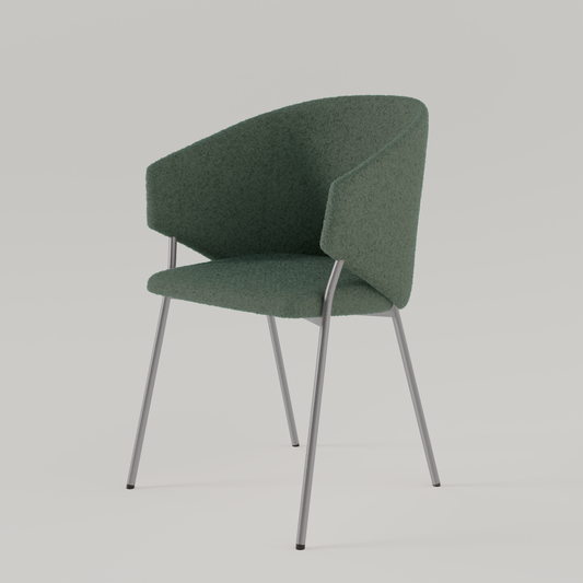 Chair Throne Boucle Chrome - 37 - Dark Green