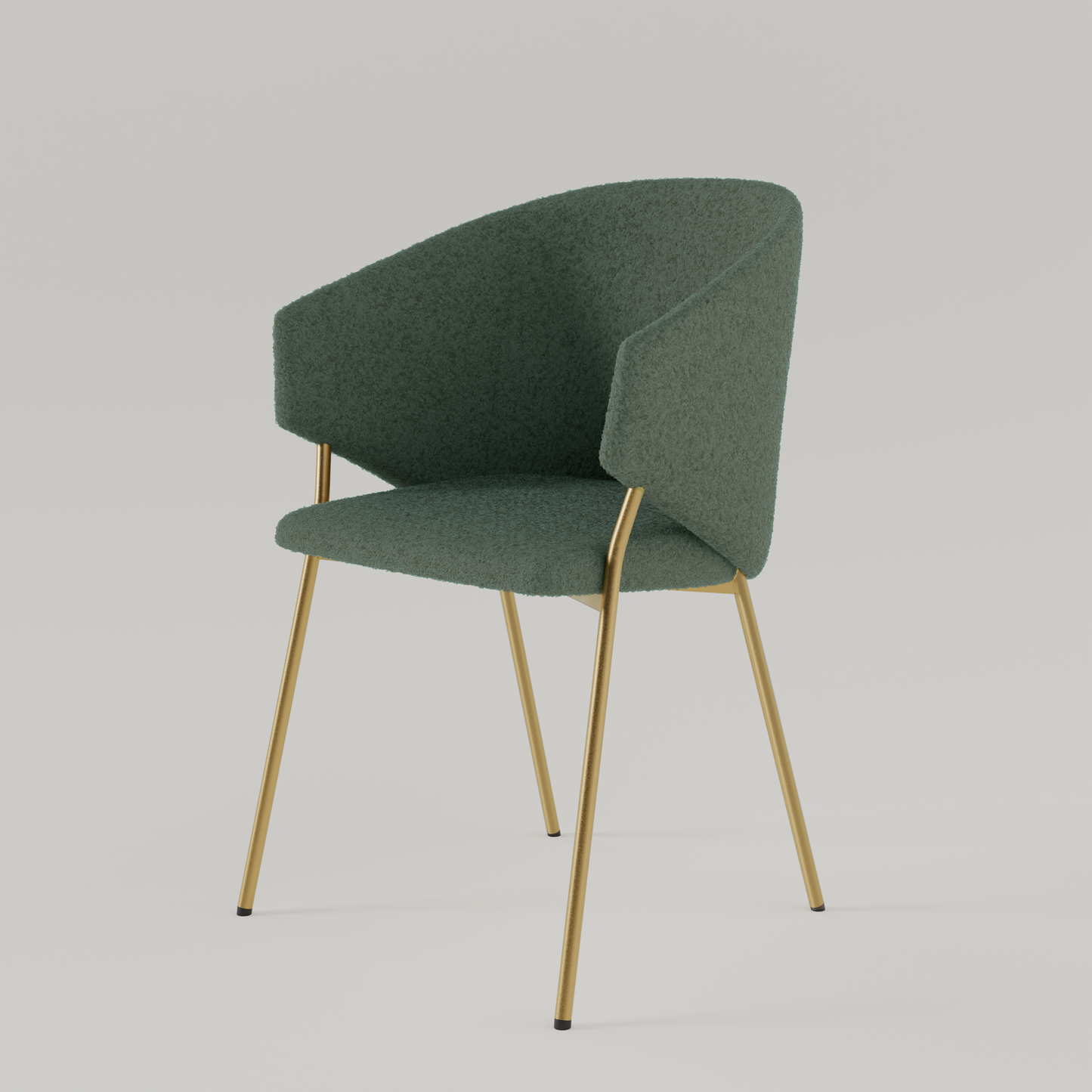 Chair Throne Boucle Gold - 37 - Dark Green