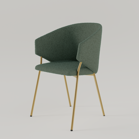 Chair Throne Boucle Gold - 37 - Dark Green