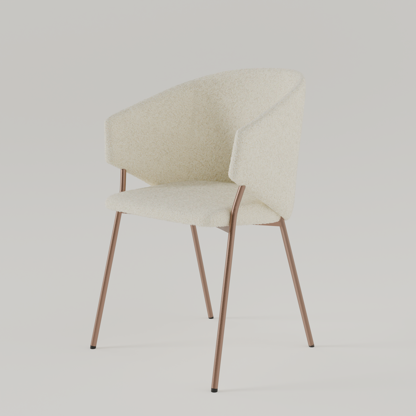 Chair Throne Boucle Copper - 03 - Ecru