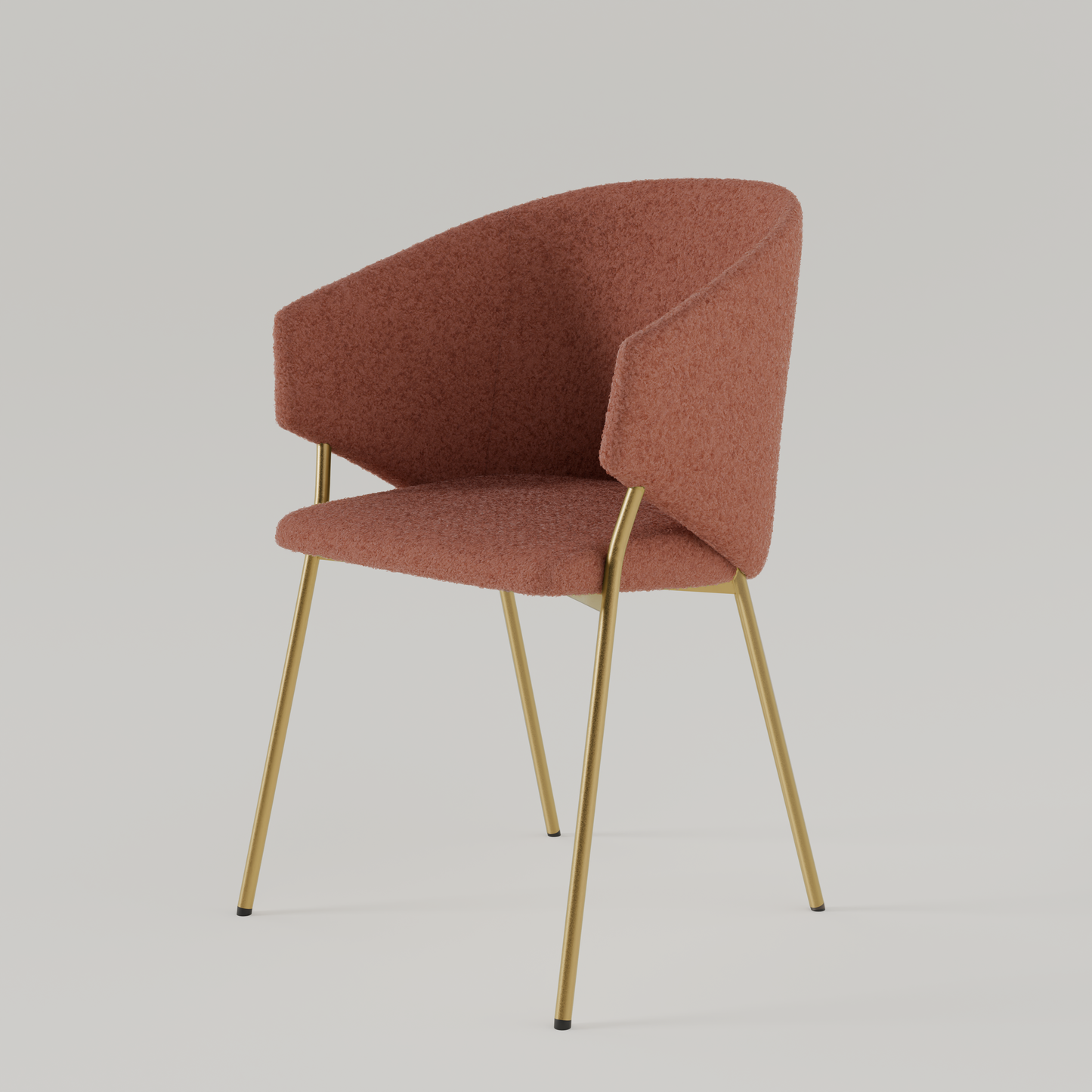 Chair Throne Boucle Gold - 54 - Brick Red