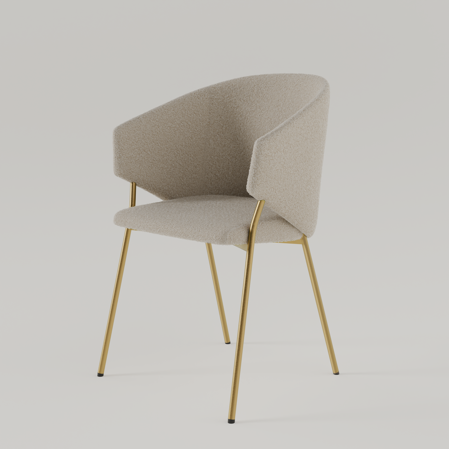 Chair Throne Boucle Gold - 06 - Beige