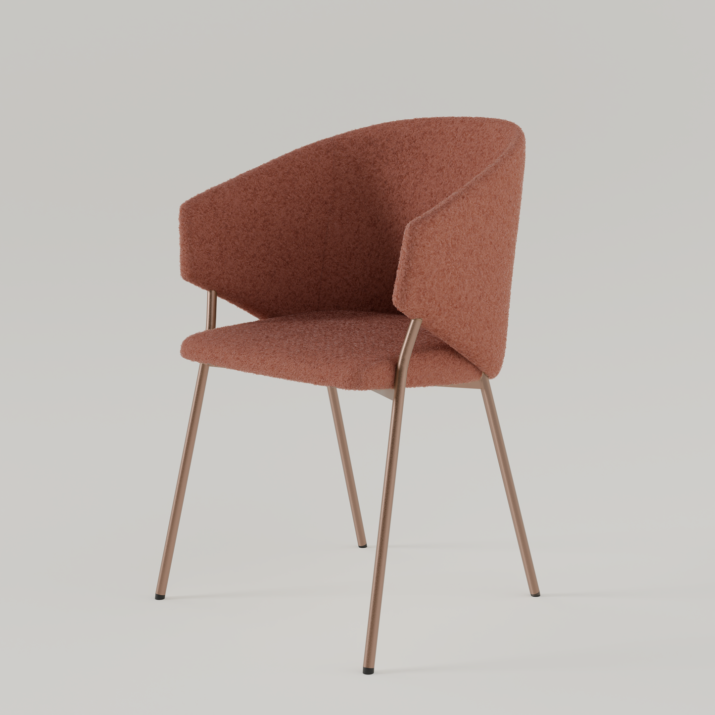 Chair Throne Boucle Copper - 54 - Brick Red