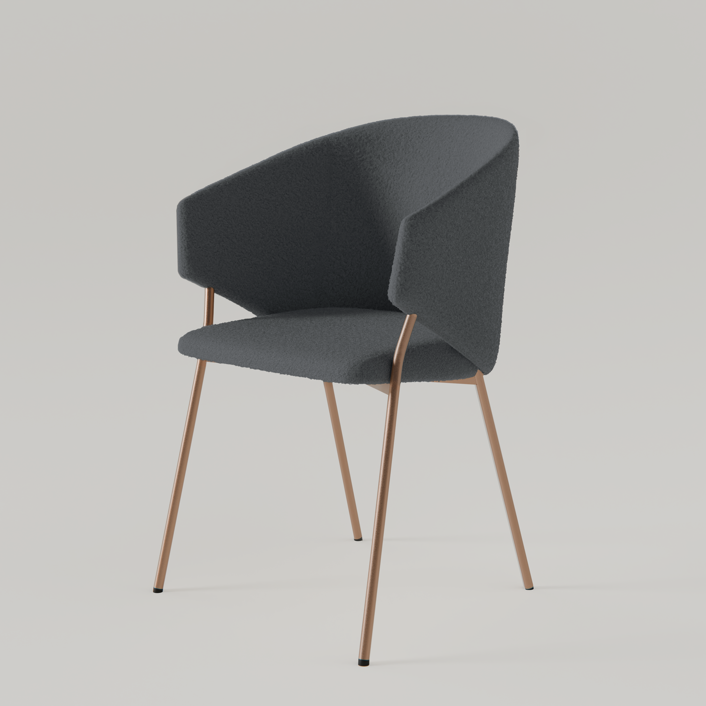 Chair Throne Boucle Copper - 91 - Dark Grey