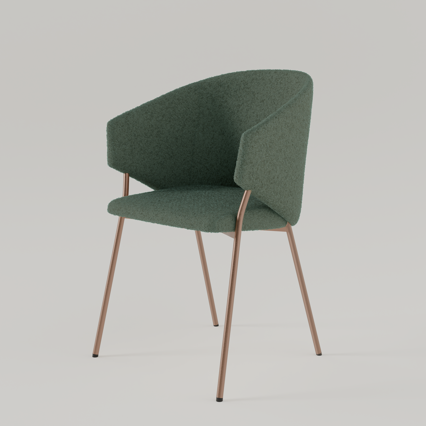 Chair Throne Boucle Copper - 37 - Dark Green