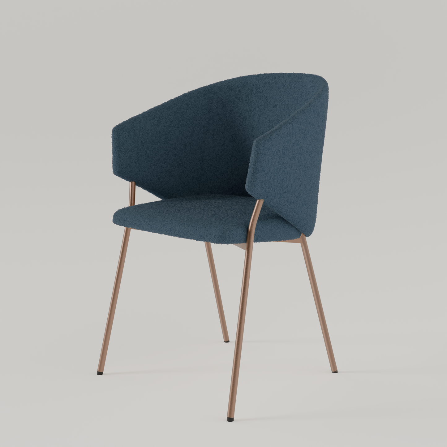 Chair Throne Boucle Copper - 77 - Dark Blue