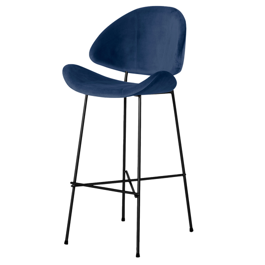 Bar stool Cheri Bar Velours High - Navy Blue