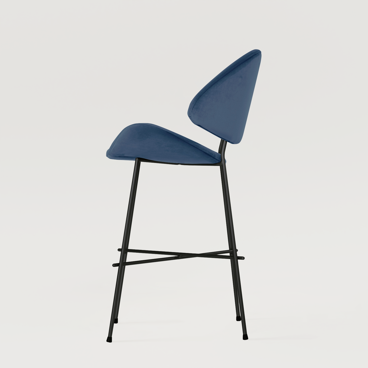 Bar stool Cheri Bar Velours Low - Navy Blue